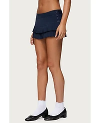 Edikted Womens Double Pleated Mini Skort