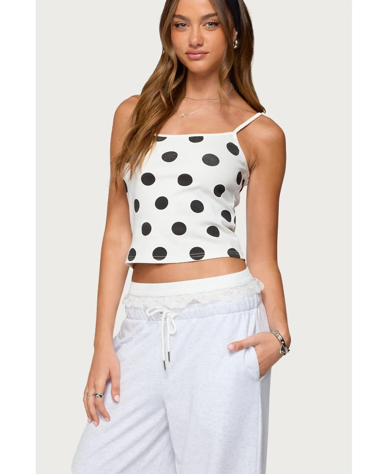Edikted Womens Lynne Polka Dot Tank Top