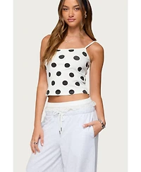 Edikted Womens Lynne Polka Dot Tank Top