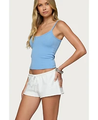 Edikted Womens Aspyn V Neck Ribbed Tank Top