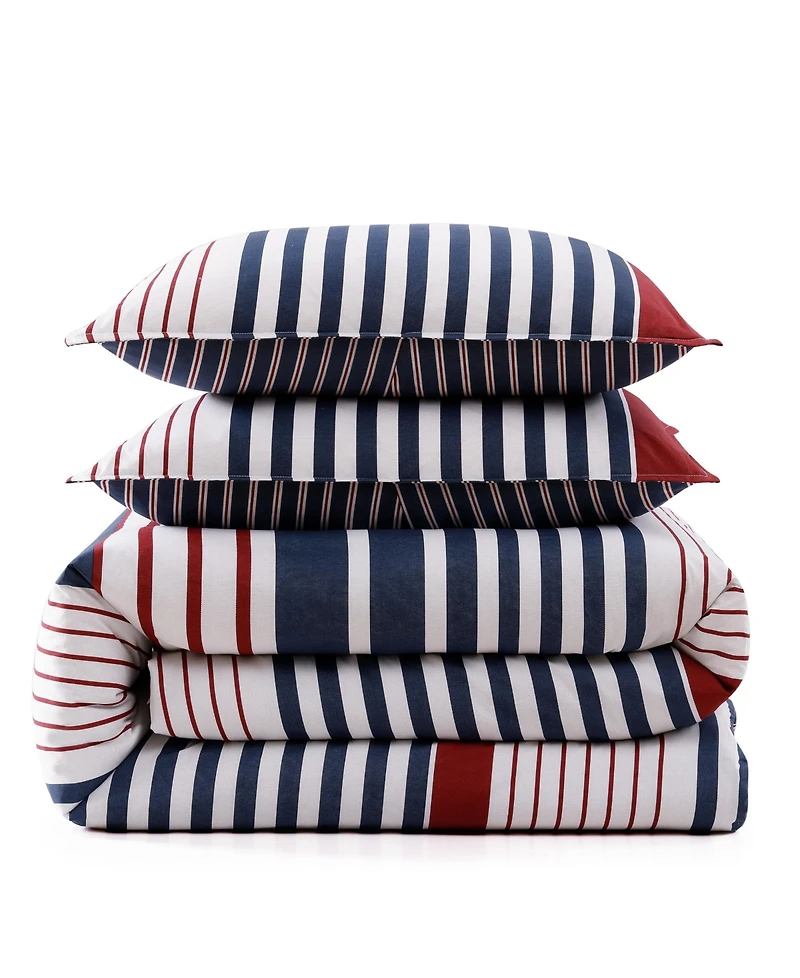 Tommy Hilfiger Brooklyn Stripe Cotton 3-Pc. Comforter Set