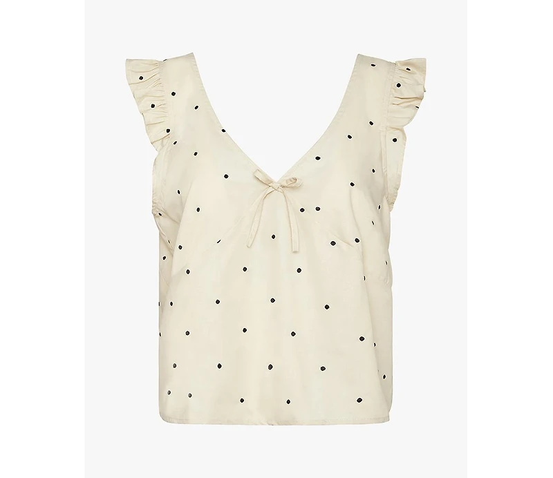 WeWoreWhat Women's Ruffle Sleeve Boxy Top