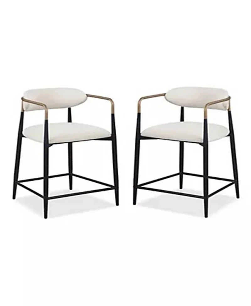 Furniture of America 2-Pc. Darcy Metal Upholstered Counter Height Chair Set