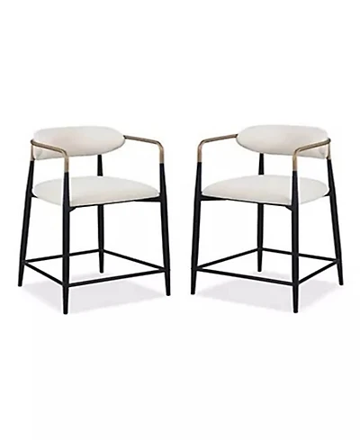 Furniture of America 2-Pc. Darcy Metal Upholstered Counter Height Chair Set