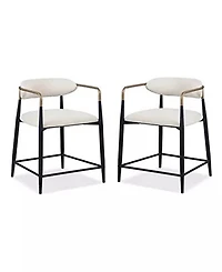 Furniture of America 2-Pc. Darcy Metal Upholstered Counter Height Chair Set