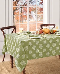 Elrene Falling Leaves Jacquard Cotton Tablecloth