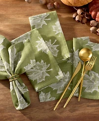 Elrene Falling Leaves Jacquard Cotton Napkins, Set of 8