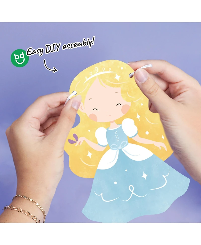 Big Dot of Happiness Princess Garland Banner, 30 Feet of Cord, 15 Double-Sided Princess