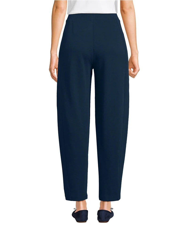 Lands' End Women's Sport Knit High Rise Barrel Ankle Pants