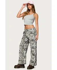 Edikted Women's Camo Straight Leg Sweatpants