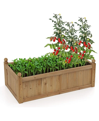 Gymax Raised Garden Bed 46'' x 24'' x 16'' Planter Box w/ 4 Drainage Holes for Patio