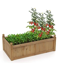 Gymax Raised Garden Bed 46'' x 24'' x 16'' Planter Box w/ 4 Drainage Holes for Patio