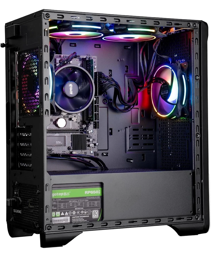 Ipason Prebuilt Gaming Pc - Amd Ryzen 7 5700G, 16GB Ram, 1TB Gen4 Ssd, Radeon Graphics, Windows 11 Home - White & Black Ready for Gaming