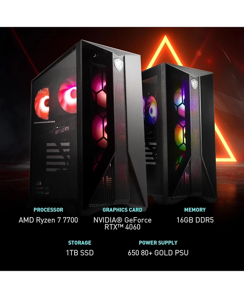 Ipason Gaming Desktop: Nvidia Rtx 4060 8GB, Amd Ryzen 7 7700, 16GB DDR5, 1TB Ssd, Win 11