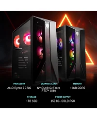 Ipason Gaming Desktop: Nvidia Rtx 4060 8GB, Amd Ryzen 7 7700, 16GB DDR5, 1TB Ssd, Win 11