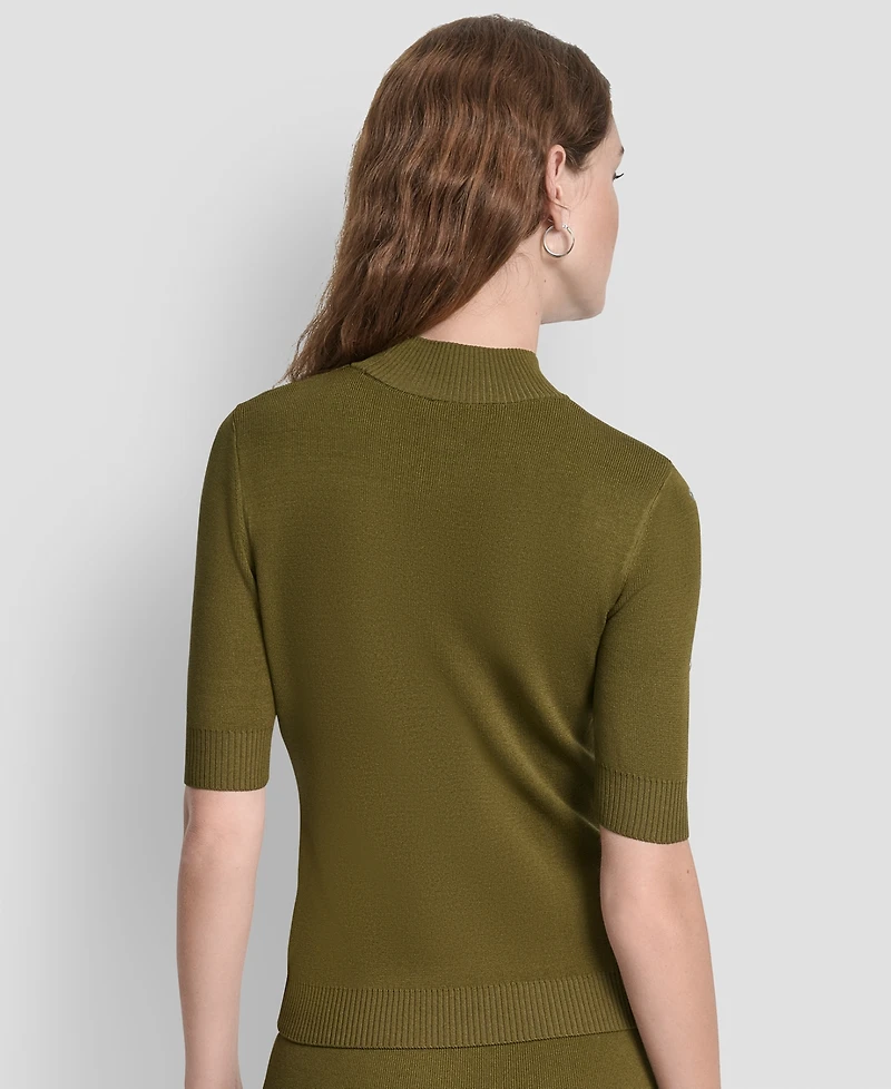 Dkny Women's Grommet Mock Neck Sweater