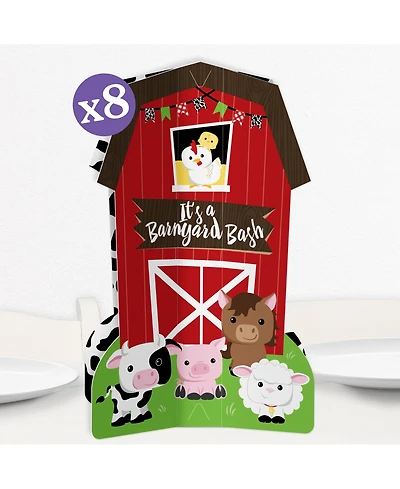 Big Dot of Happiness Freestanding 3D Farm Animals Barn Centerpiece Table Decorations
