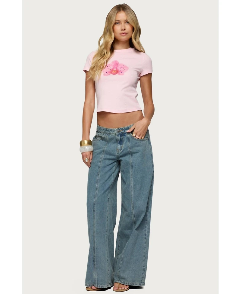 Edikted Womens Orchid Gemstone T Shirt