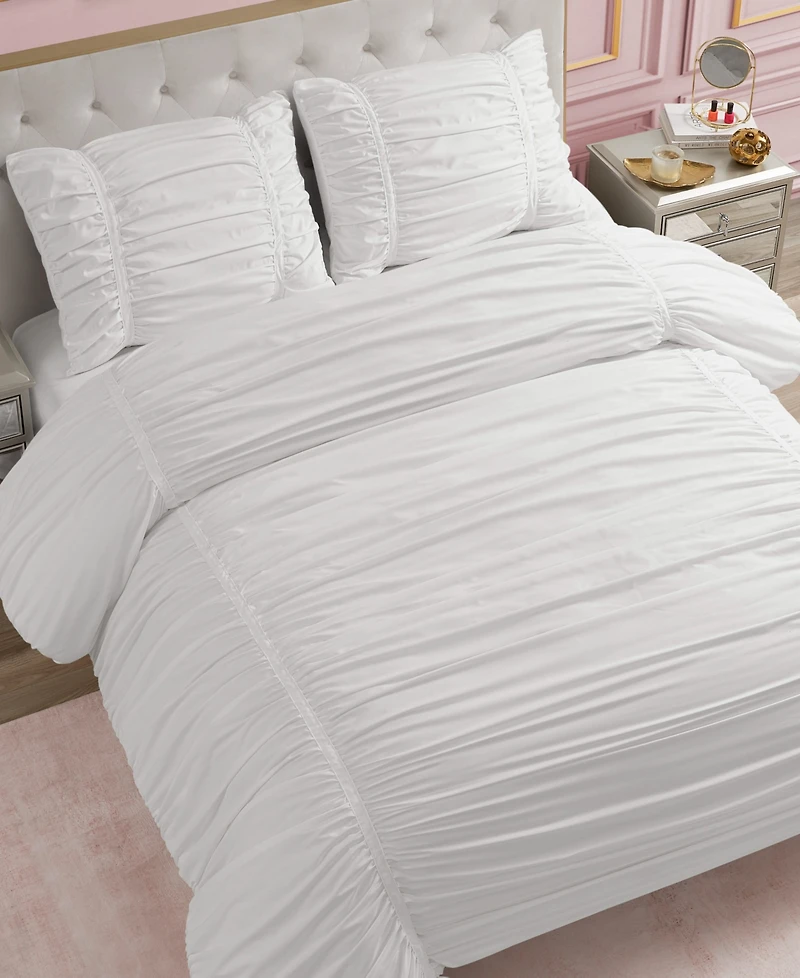 Juicy Couture Ribbon Ruched 3-Pc. Comforter Set, Full/Queen