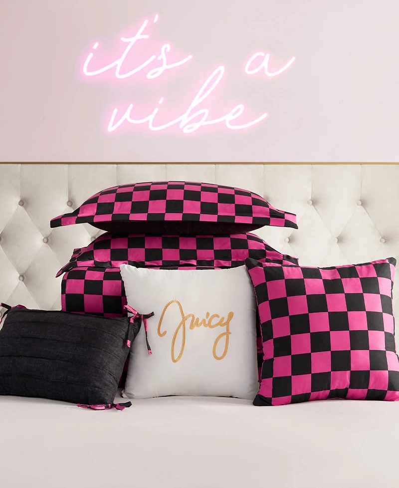 Juicy Couture Checkerboard Reversible 6-Pc. Comforter Set