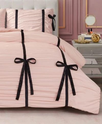 Juicy Couture Amelie Velvet Bows Ruched Comforter Set