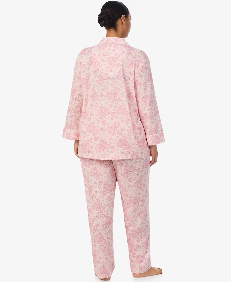 Lauren Ralph Lauren Plus Size 2-Piece Pajama Top and Pant Set