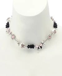 Betsey Johnson Faux Stone Teddy Bead Charm Collar Necklace
