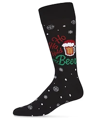 MeMoi Men's Hold My Beer Holiday Crew Socks