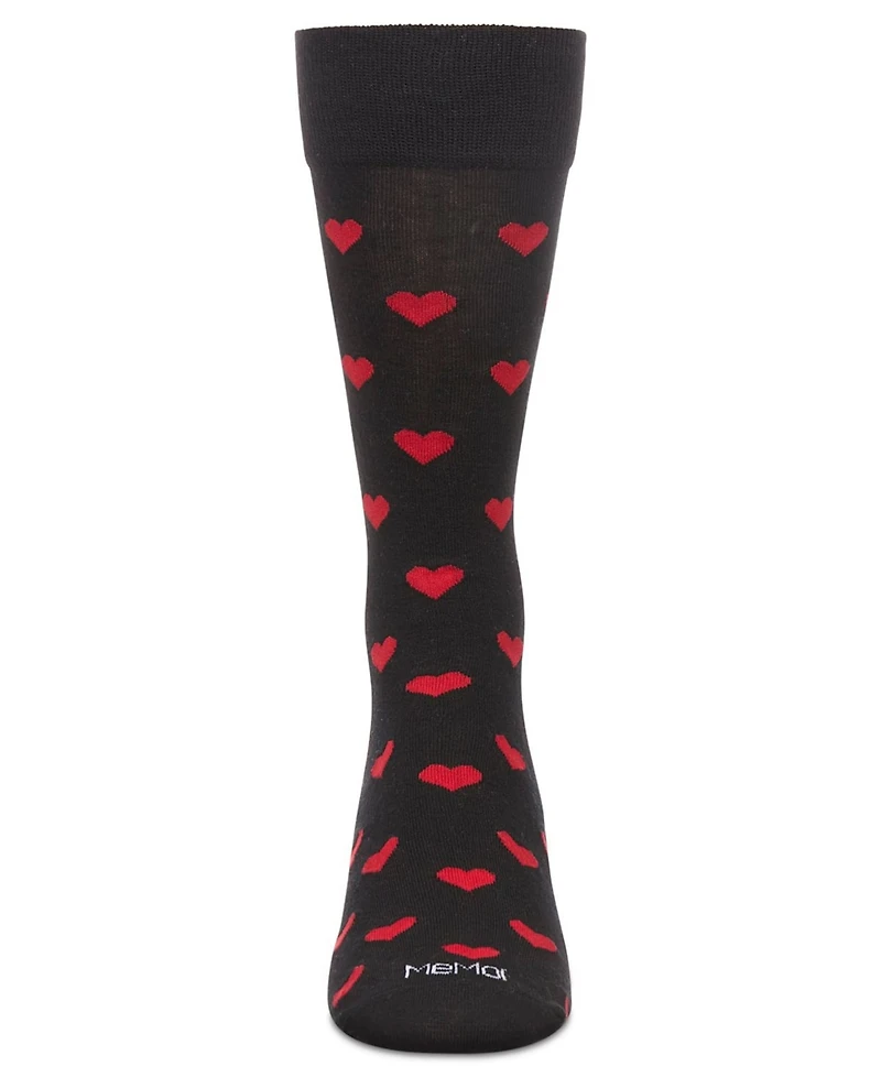 MeMoi Men's Hearts Crew Socks