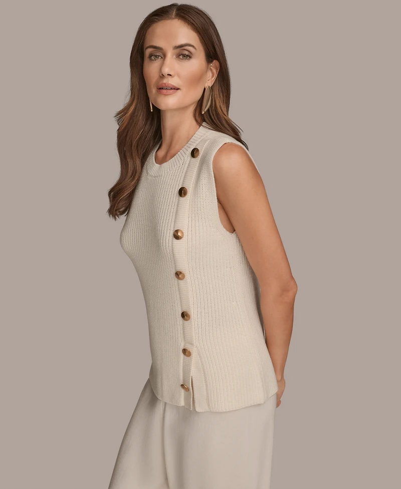 Donna Karan New York Women's Crewneck Sleeveless Sweater