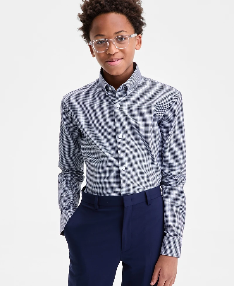 B By Brooks Brothers Big Boys Classic Button Front Shirt
