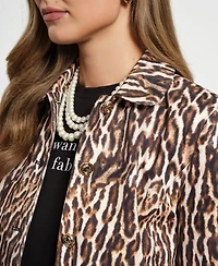 Isaac Mizrahi Women's Single Breasted Sateen Jacket