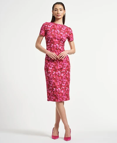 Isaac Mizrahi Women's Ruched Waist Midi Dress