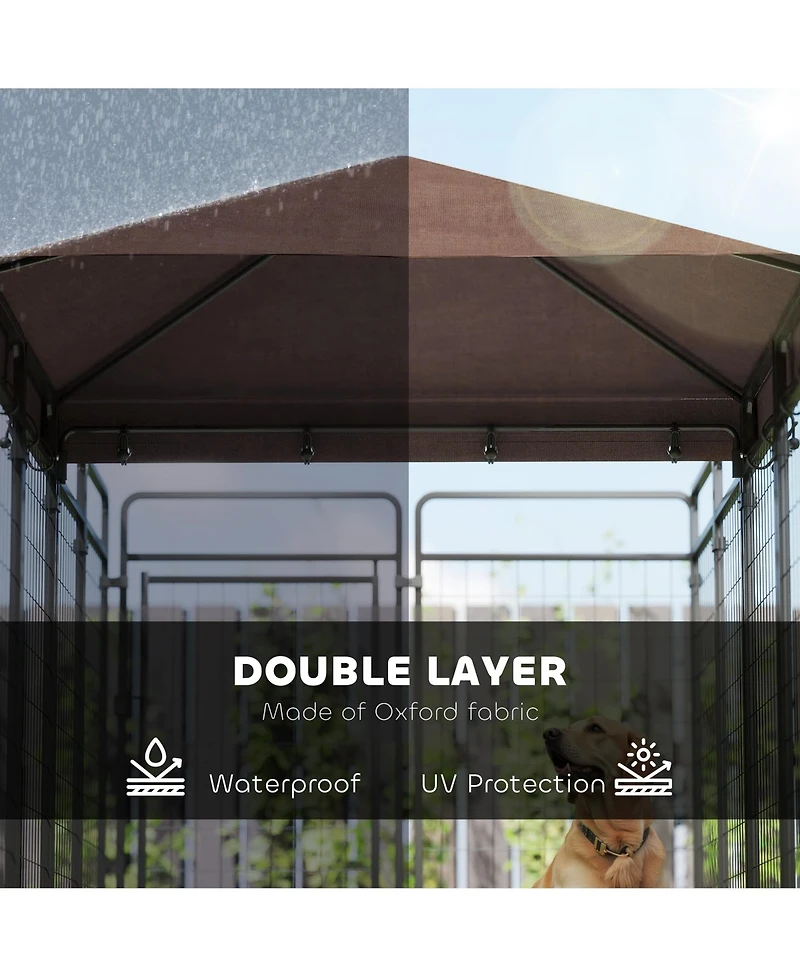 PawHut Dog Kennel Outdoor for Large and Medium Dogs, 9.3' x 4.6' x 5.2'