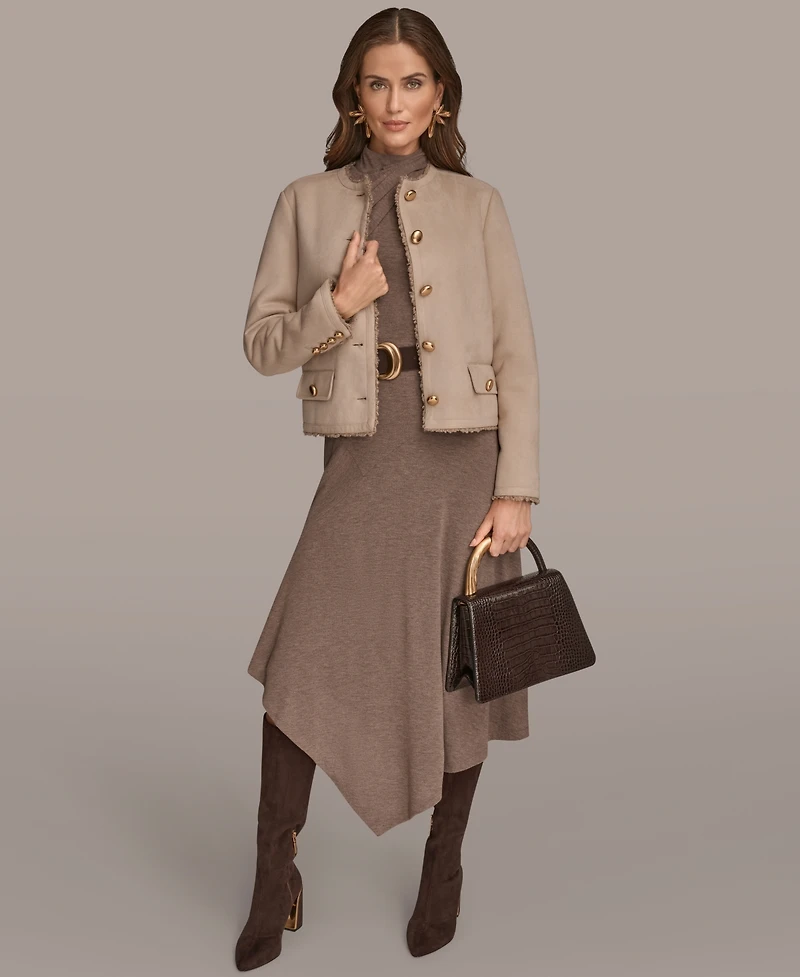 Donna Karan New York Women's Long Sleeve Boxy Coat