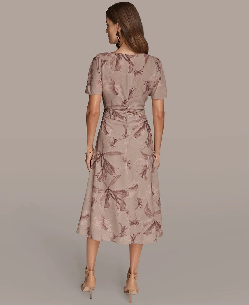 Donna Karan New York Women's Printed Ruched Dress