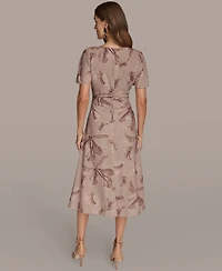 Donna Karan New York Women's Printed Ruched Dress