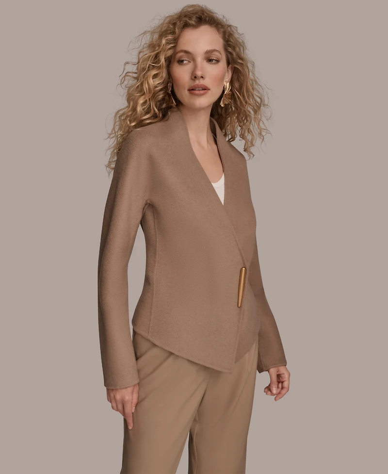 Donna Karan New York Women's Applique Detail V-Neck Jacket