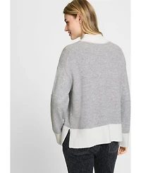 Olsen Melange Knit Mock Neck Sweater