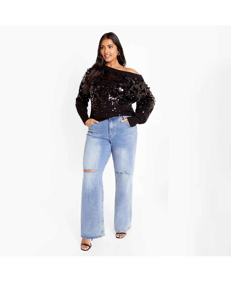 City Chic Plus Braylin Sequin Jumper