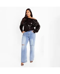 City Chic Plus Braylin Sequin Jumper