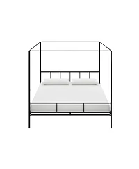Slickblue Metal Canopy Bed Frame with Headboard and Footboard, Sturdy Stylish Design
