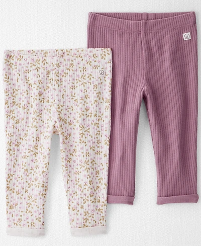 Little Planet by Carter's Baby Girls 2-Pack Organic Floral Leggings