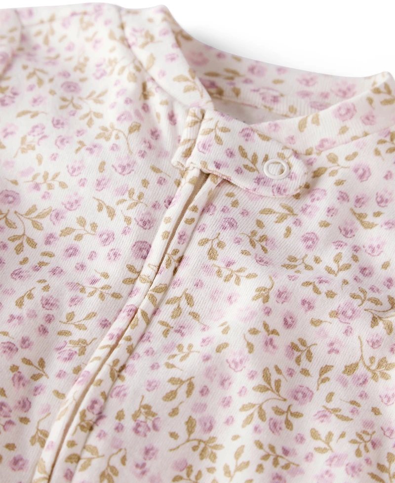 Little Planet by Carter's Baby Girls Organic Sleep and Play Floral Pajamas