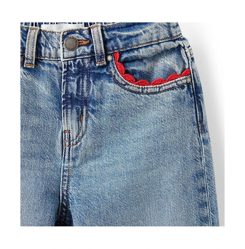Cotton On Little Girls Embellished Super Wide Denim Jean