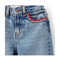 Cotton On Little Girls Embellished Super Wide Denim Jean