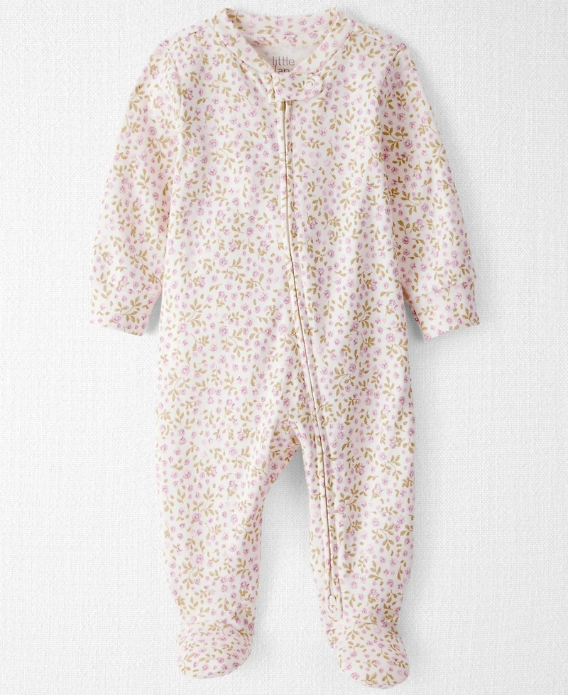 Little Planet by Carter's Baby Girls Organic Sleep and Play Floral Pajamas