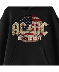 Ac/Dc Boys Acdc Rock Or Bust Long Sleeve Black Hooded Sweatshirt-xl