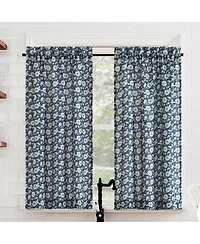 No. 918 Marist Floral Semi-Sheer Rod Pocket Kitchen Curtain Tier Pair