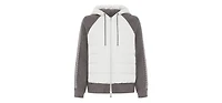 Olsen Women's Zip Front Mixed Media Hooded Jacket
